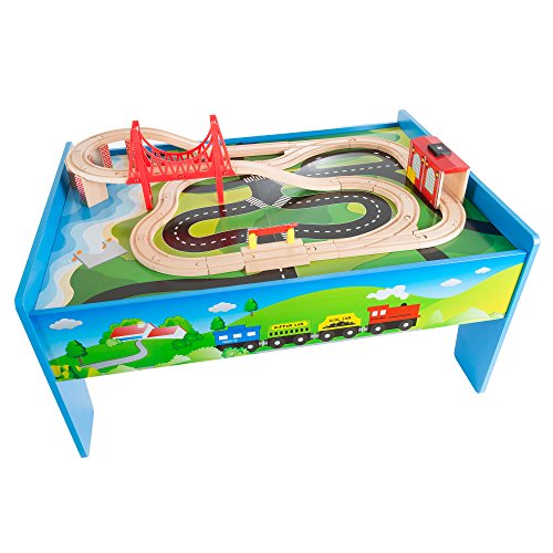 Hey! Play! 80-HJD931120 Wooden Train Set Table thumb #7