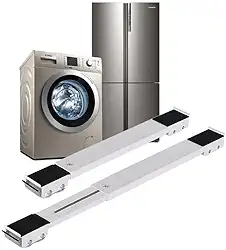 Suporte com Rodas para Eletrodomésticos, Base Móvel Universal para Geladeira, Fogão e Máquina de Lavar (Branco)