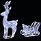 VeryMerry Pre-Lit Reindeer with Sleigh, Extra Large 85cm with 180 LED Light Up Acrylic Figures Garden Christmas Decoration, Auto-Off Timer, Indoor and Outdoor use - Cool White