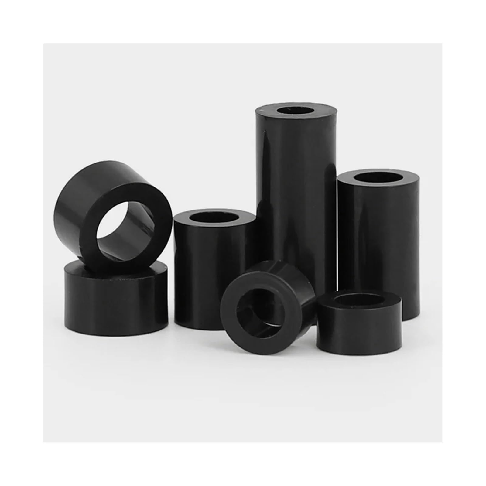 Entretoise en Plastique Douille Droite en Nylon， Entretoise Ronde Creuse en ABS M3 M4 M5 M6 M8, Blanc/Noir, rondelle Creuse, Longueur 2 à 25mm, 50 pièces(White,M3x15mm)
