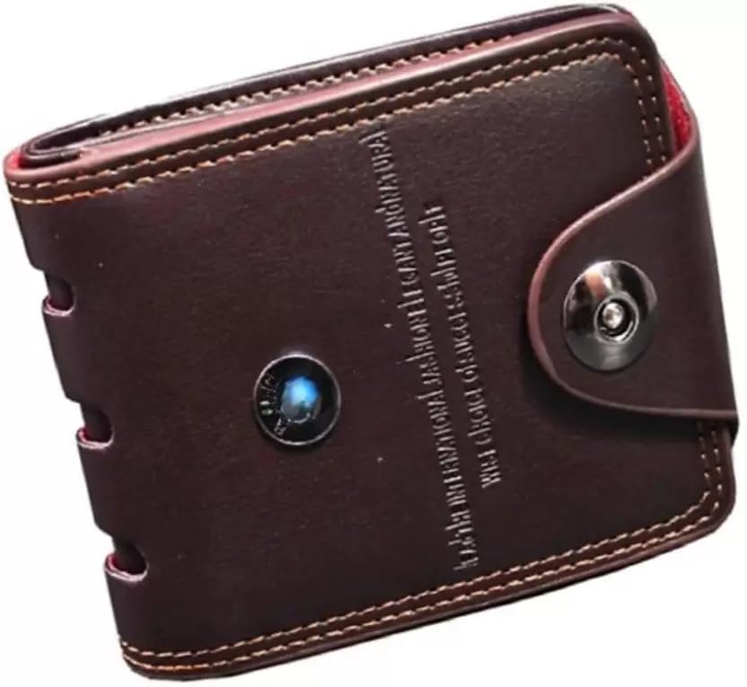 Men Formal Brown Artificial Leather Wallet (4 Card Slots)-image-31