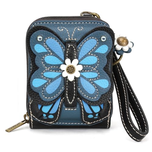 Image of CHALA RFID Cute-C Credit Card Holder Wallet Wristlet - Women Faux Leather Cute-C with Strap