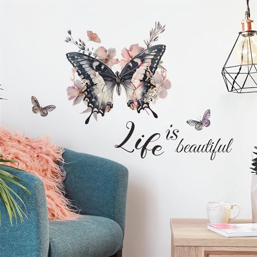 Vinilo Decorativo Negro en Forma de Mariposa miniatura 6