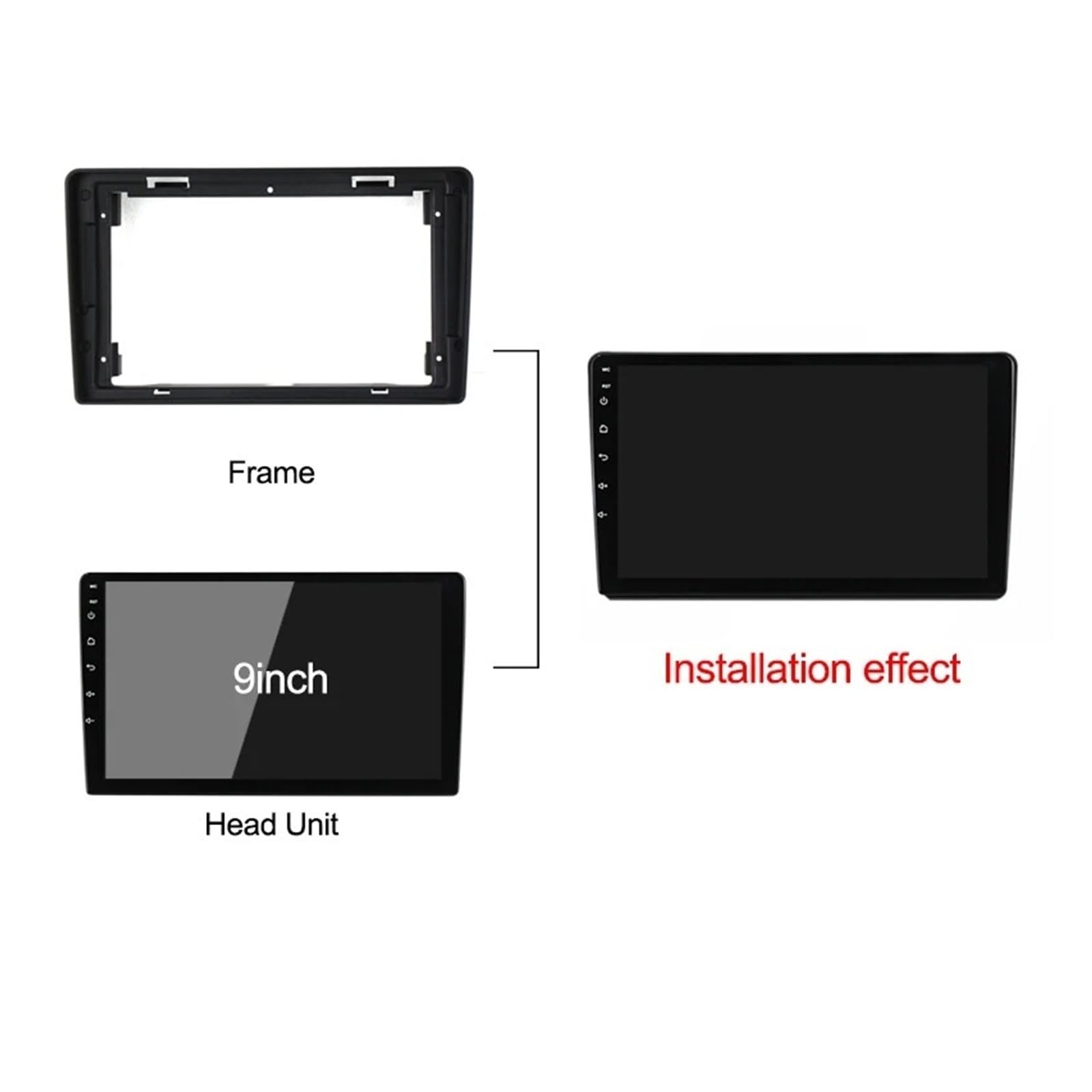 Mascherina Autoradio Cornice Stereo Telaio Fasce Autoradio 9 Pollici per Citroen per Berlingo 2010-2017 Pannello Cruscotto Cavo di Alimentazione Canbus Trim