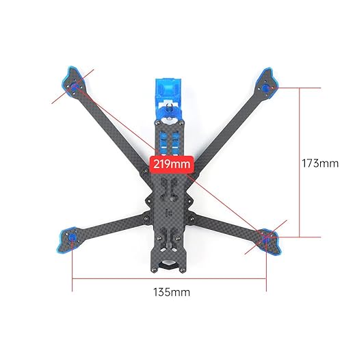 Miniatura 5 de Chimera5 LR Fibra de Carbono 8.622 in FPV Marcos Kits 0.157 in Brazo para RC FPV Racing Freestyle 5 pulgadas Mini Largo Alcance Drones DIY Piezas
