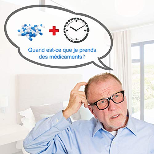 Image of Lemnoi 8'' LCD Digital Day Clock Calendar with Date /Day /Time, 8 Languages Auto-Dimming Digital Clock with 12 Programmable Alarms, Reminders Clock for Alzheimer Elderly & Child (Black)