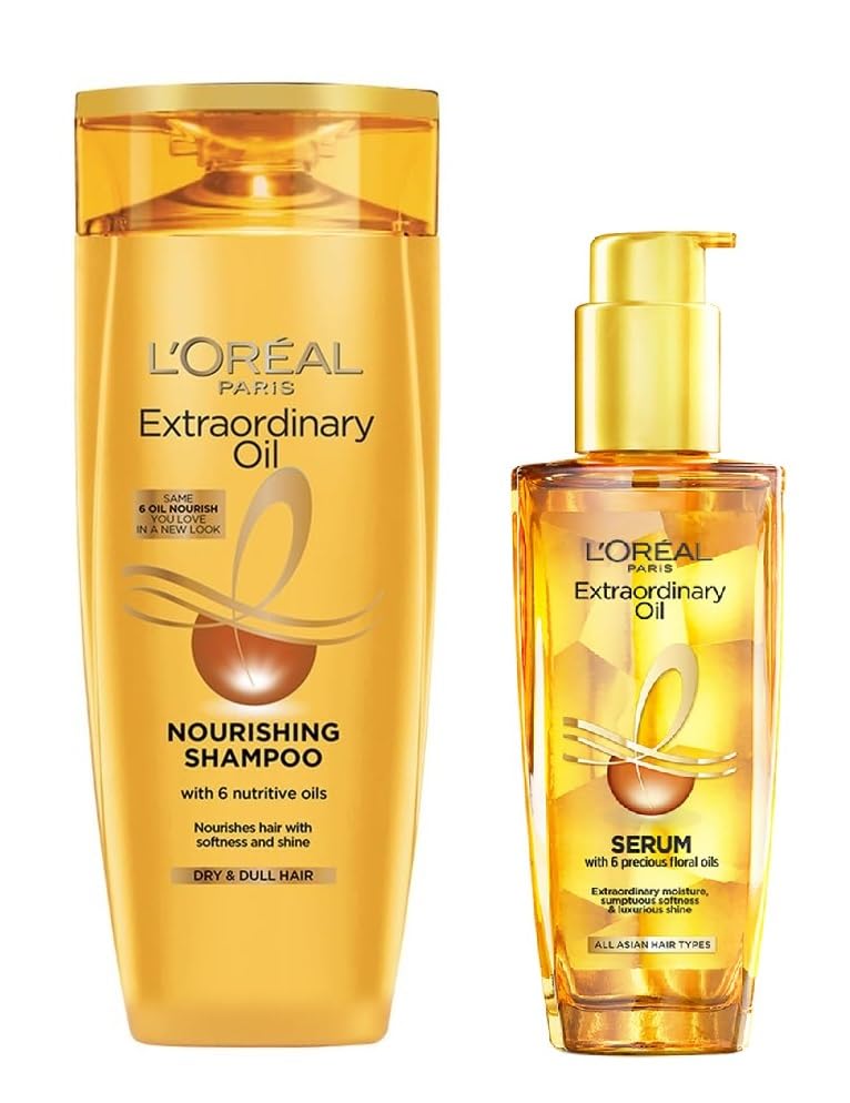 L Oréal Paris Extraordinary Oil Nourishing Shampoo for Dry & Dull Hair (340ml) + Extraordinary Oil Serum (100ml)