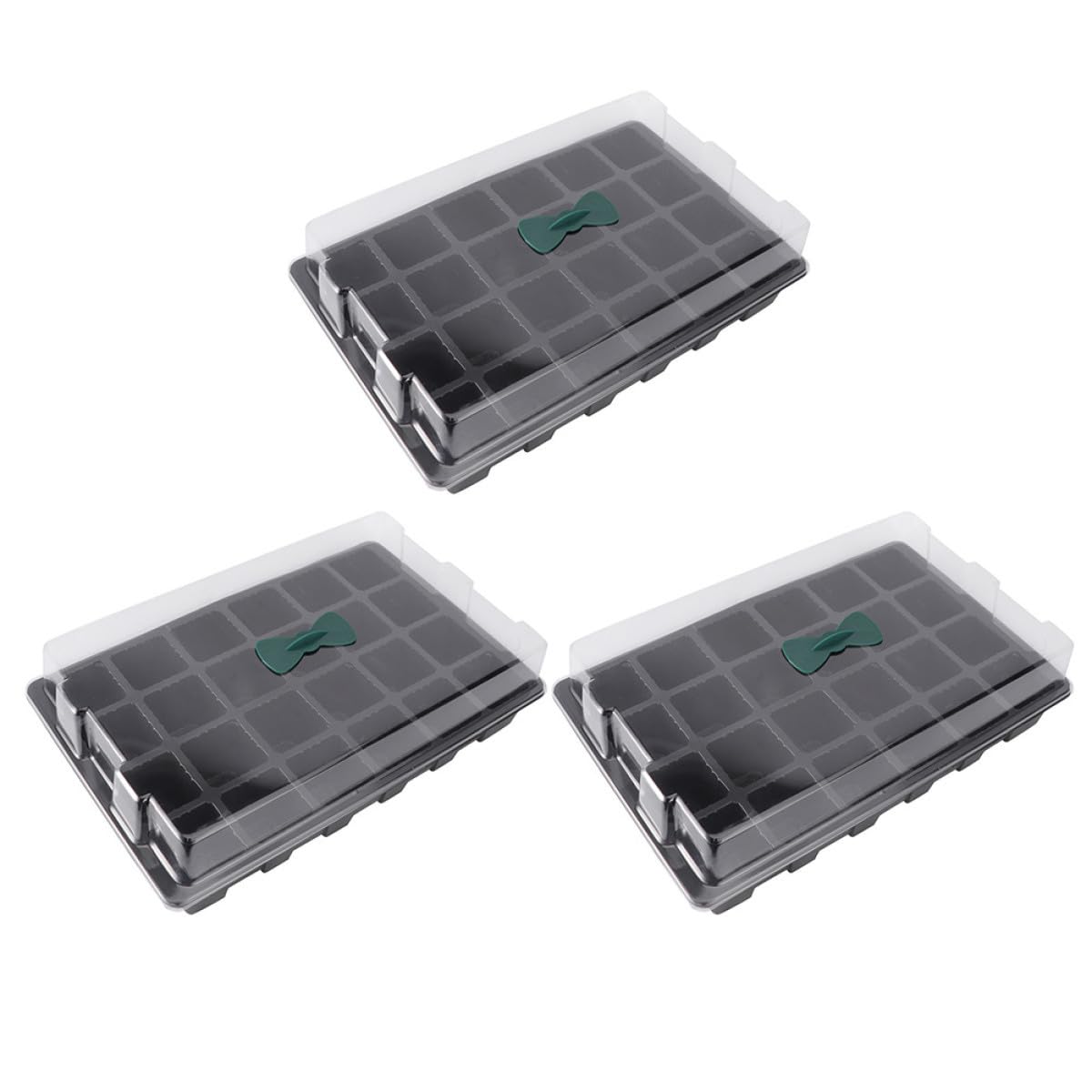 BESPORTBLE 3juegos Bandejas De Germinación para Huerto De Unidades Tapa Transparente y Diseño Ventilado para Semillas y Plántulas para Cultivo De Plantas y Hortalizas