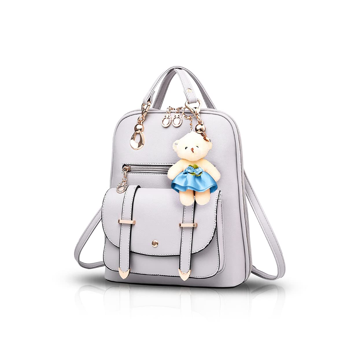 NICOLE&DORIS Women's Backpack Girls School Backpacks Backpack College Travel Outdoor Bag Girls Travel Backpack Women's School Bag, lightgrey, Large