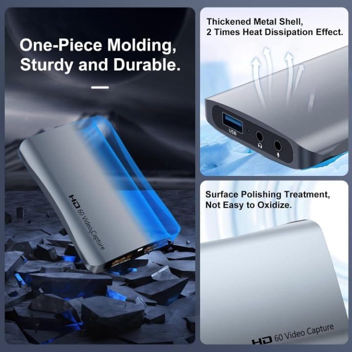 Image of MICROWARE Audio Video Capture Cards 1080p 60fps, 4k HDMI Capture Card Nintendo Switch, USB 3.0 Game Capture Card for Live Streaming Video Conferencing Teaching 3ds P4 P5 PC Xbox One Camera OBS