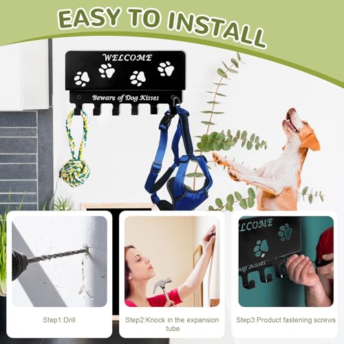 Medaillenhalter Running, SchlüSselbrett mit Ablage & 6 Haken, Hundegarderobe mit Ablage, SchlüSselhalter Wand, Medaillen Aufbewahrung für Eingangsleinen, Sonnenbrillen, Geschenke für Hundefreunde