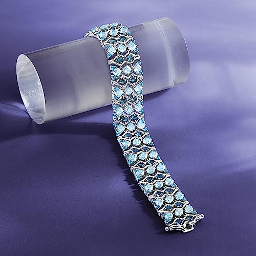 Ross-Simons 26.75 ct. t.w. London and Sky Blue Topaz Bracelet in Sterling Silver4