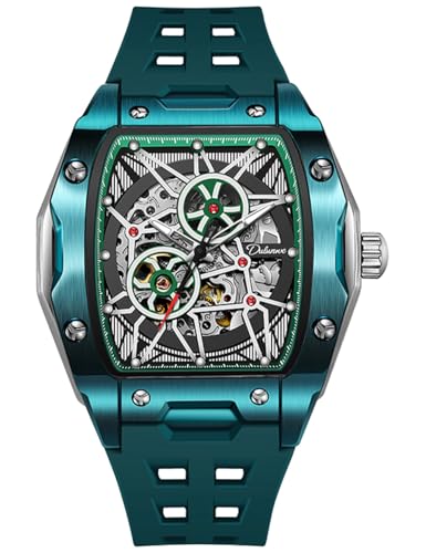 Image of Men's Watches Automatic Mechanical Wristwatch Tonneau Hollow Design 30M Waterproof Luminous Self-Winding