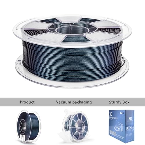 Image of ZIRO Glitter PLA Filament 1.75mm, 3D Printer Filament Super Sparkle PLA, Chameleon Series 3D Printing Material, 1kg Spool, Fit Most FDM Printers, Dimensional Accuracy + /-0.03mm, Moonlit Teal Luster