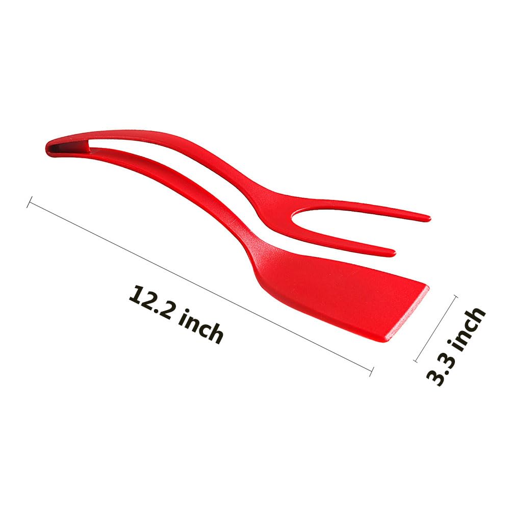 3 sztuki 2 w 1 Grip and Flip Spatula Tong, uniwersalna kuchenna łopatka silikonowa do przewracania jajek, naleśniki, ryba, tosty francuskie, omlet do gotowania w domu