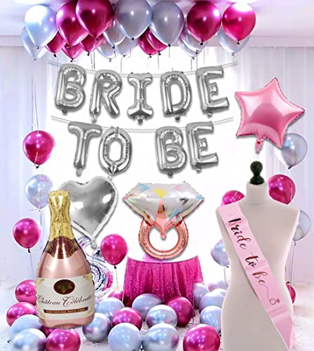Party Propz Bride To Be Decoration Set Combo – 36 Pcs, Bachelorette Party Decorations | Foil, Metallic Balloons For Decorations | Bride To Be Sash | Bridal Shower Decorations Kit | Bachelorette Set