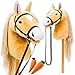 Hoofly® Hobby Horse Pferde – Großes Steckenpferd für Kinder A3 mit Trense & 40 cm Schraubstab | Realistisches & weiches Stockpferd Beige (Haflinger) | Hobby Horsing Pferd in 4 liebevollen Farben