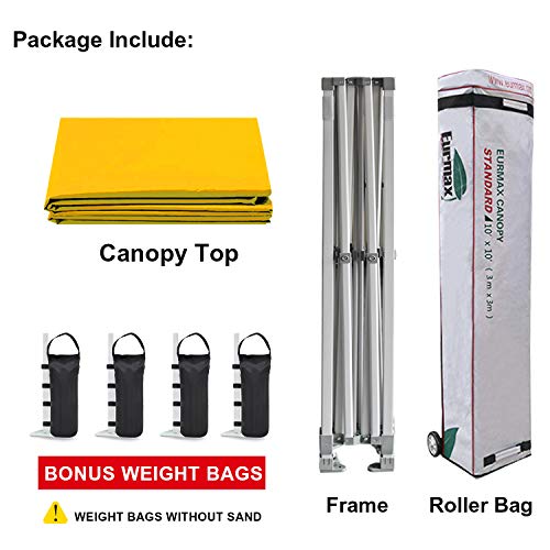 image for Eurmax 10'x10' Ez Pop Up Canopy Tent Commercial Instant Canopies with 