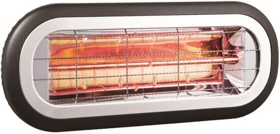 Dr Infrared Heater DR-222 Outdoor Patio Wall Mount Ceiling Carbon Infrared Heater, 1500W, Black