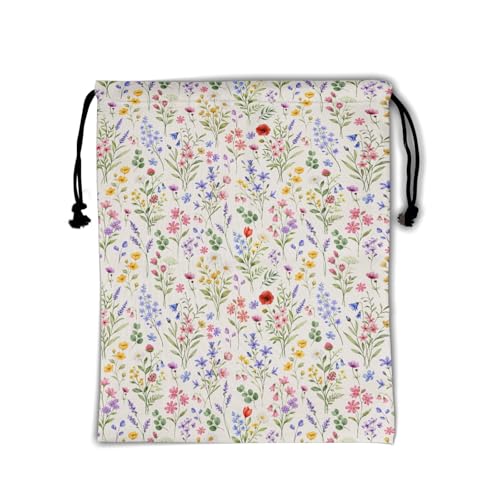 Image of Nerxy Wildflower Grip Bag - Spring Summer Gymnastics Grip Bag Colorful Floral Gymnasts Gym Bag Flower Drawstring Gift Bag Gym Storage Pouch for Sports Party Favors