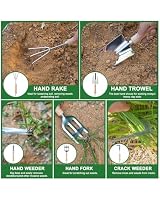 9-Piece Premium Gardening Tool Set for Women - Heavy Duty Stainless Steel Rust-Proof Tools with Fashion Storage Tote | Perfect Gardening Gifts for Mom, Mother's Day, Birthday & Outdoor (Green) — image 3