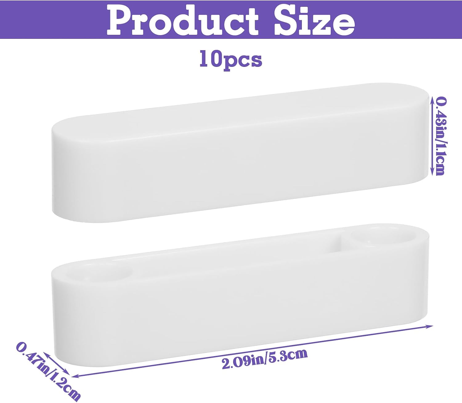 Xinjoduz 10 PCS Plastic Rod Spacer Cap, Closet Rod End Caps Wire Shelf Cover End Caps Closet System Parts Shelf Cap for Wire Shelving Accessories (2.09×0.47×0.43 Inches)