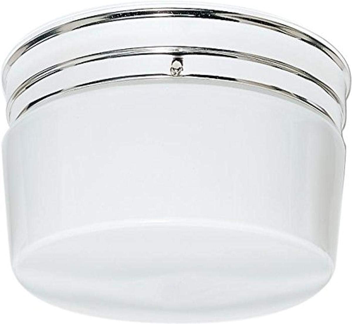 NUVO SF77/102 Two Light Flush Mount, Polished Chrome/White Crystal Glass