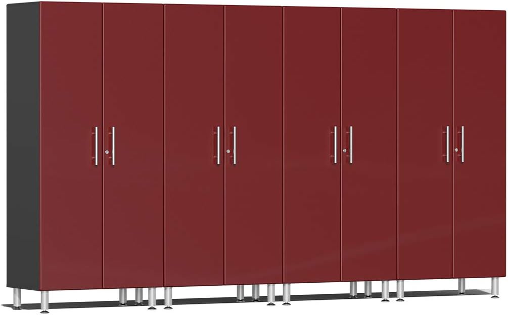 Ulti-MATE UG22640R 4-Piece Tall Garage Cabinet Kit in Ruby Red Metallic