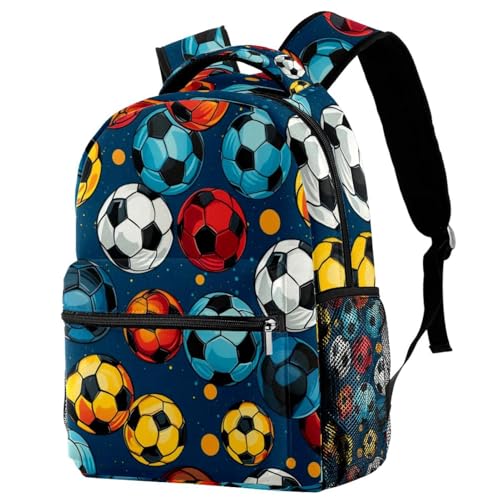 Sac à dos ordinateur portable léger et grand sac école football multicolore