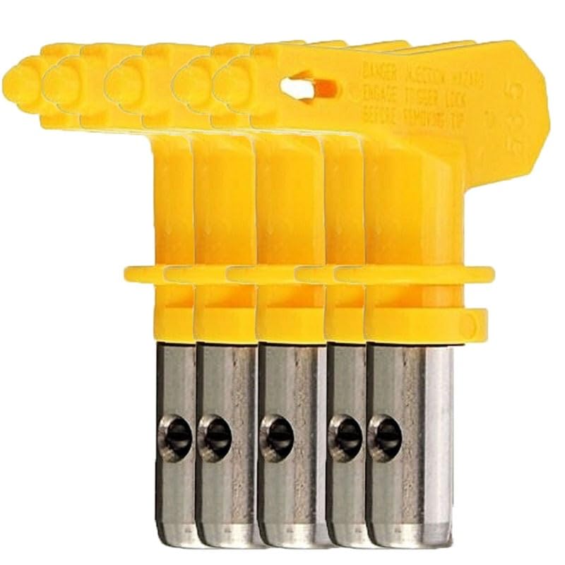 Cosyhat XLJP 1/2/5Pcs* Airless Paint Spray Gun Tip 525#527#523#521#531#535 Paint Spray Gun Nozzle Tungsten Steel Accessoies Tool Different Type Yellow (Color : 5pcs, Size : 535)