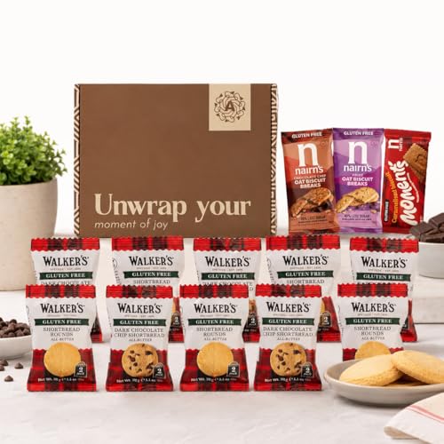 Gluten Free Biscuits Hamper - Contains 13x items (29xTotal). Gluten Free Walkers Shortbread & Nairns Biscuit Breaks. Coeliac Gifts Set. Suitable Present For Celiacs or Anyone Following A GF Diet.