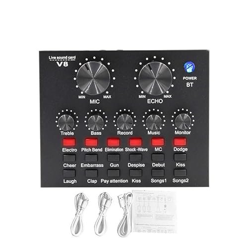 EaseSunny Set di schede audio professionali V8 per PC, telefoni