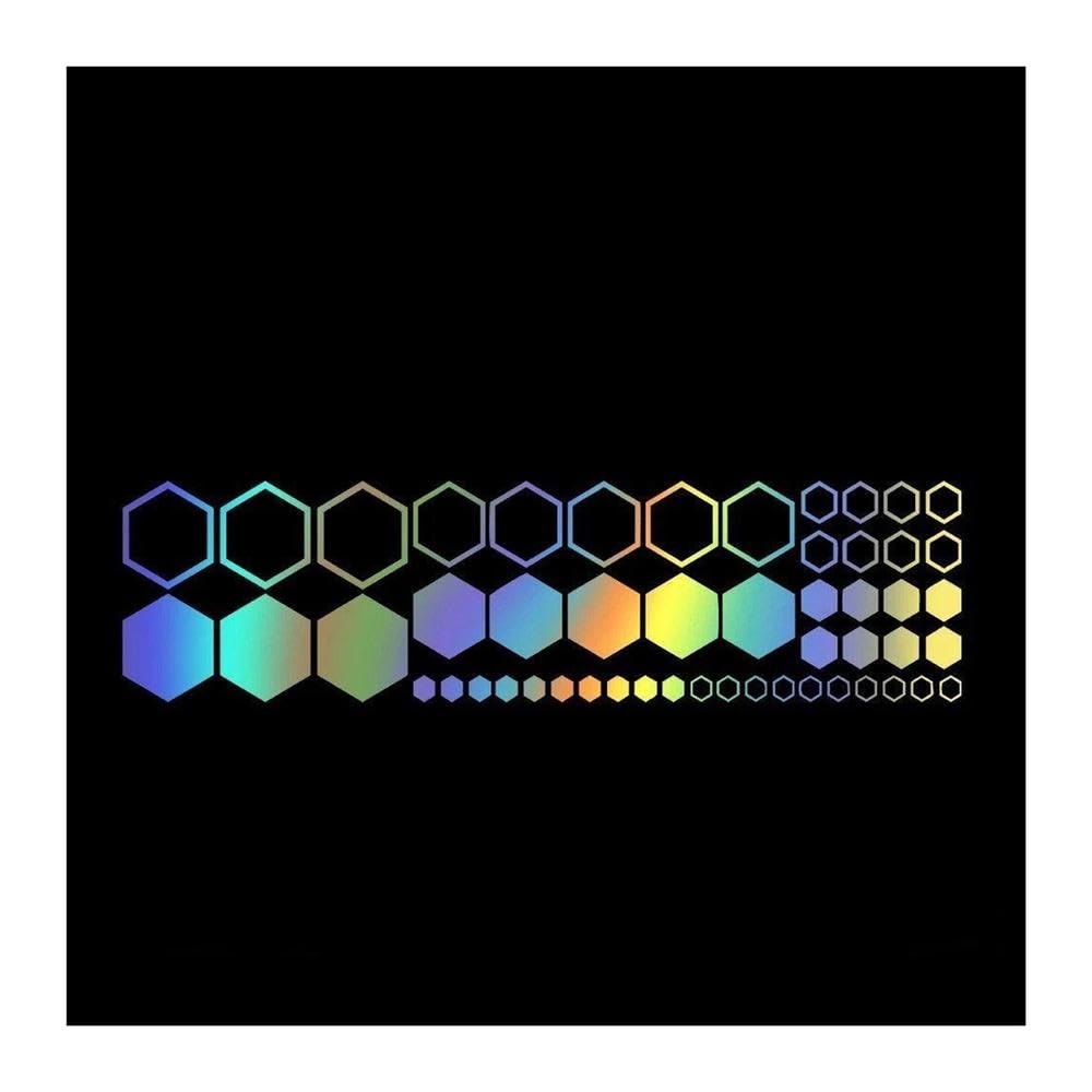 Honeycomb Pattern Stickers for Cars Decorative Window Rearview Mirror Decals(Reflective Lasers)