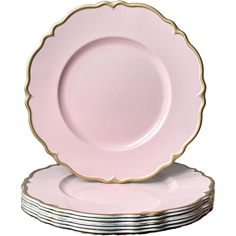 13" Scalloped Spring Charger Plates - Set of 6