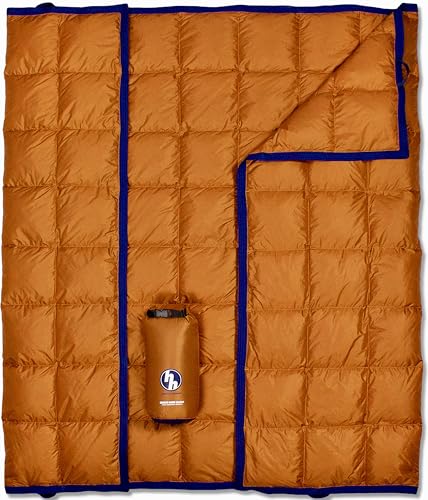 Horizon Hound Down Camping Blanket 650 Fill Power - Ultralight Backpacking Quilt (1lb 6oz) Warm & Water-Resistant 20D Nylon Shell for Outdoors, Camping, Hiking, Travel, & Stadium - Packable