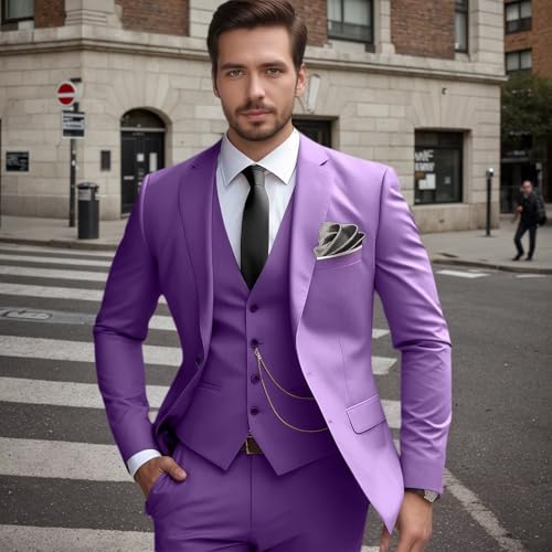 Mens Suits Slim Fit 3 Piece Wedding Groom Tuxedo Jacket Vest Pants Set Casual Prom Party Dress Suits4