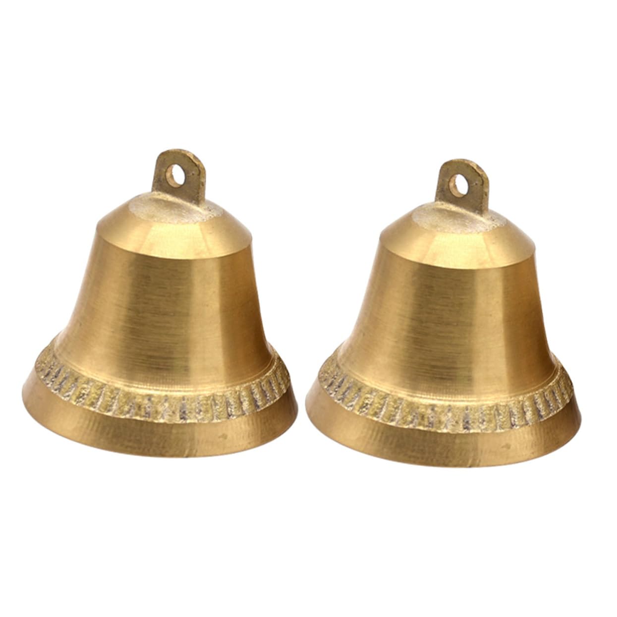 Mikinona 2 Pezzi Campane Vintage Rame Decorazioni da Appendere e Ufficio Artigianali per Chime Eolico e
