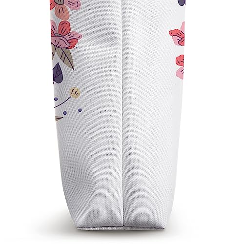 Bolso tote floral personalizado con nombre para mujeres y niñas miniatura 3