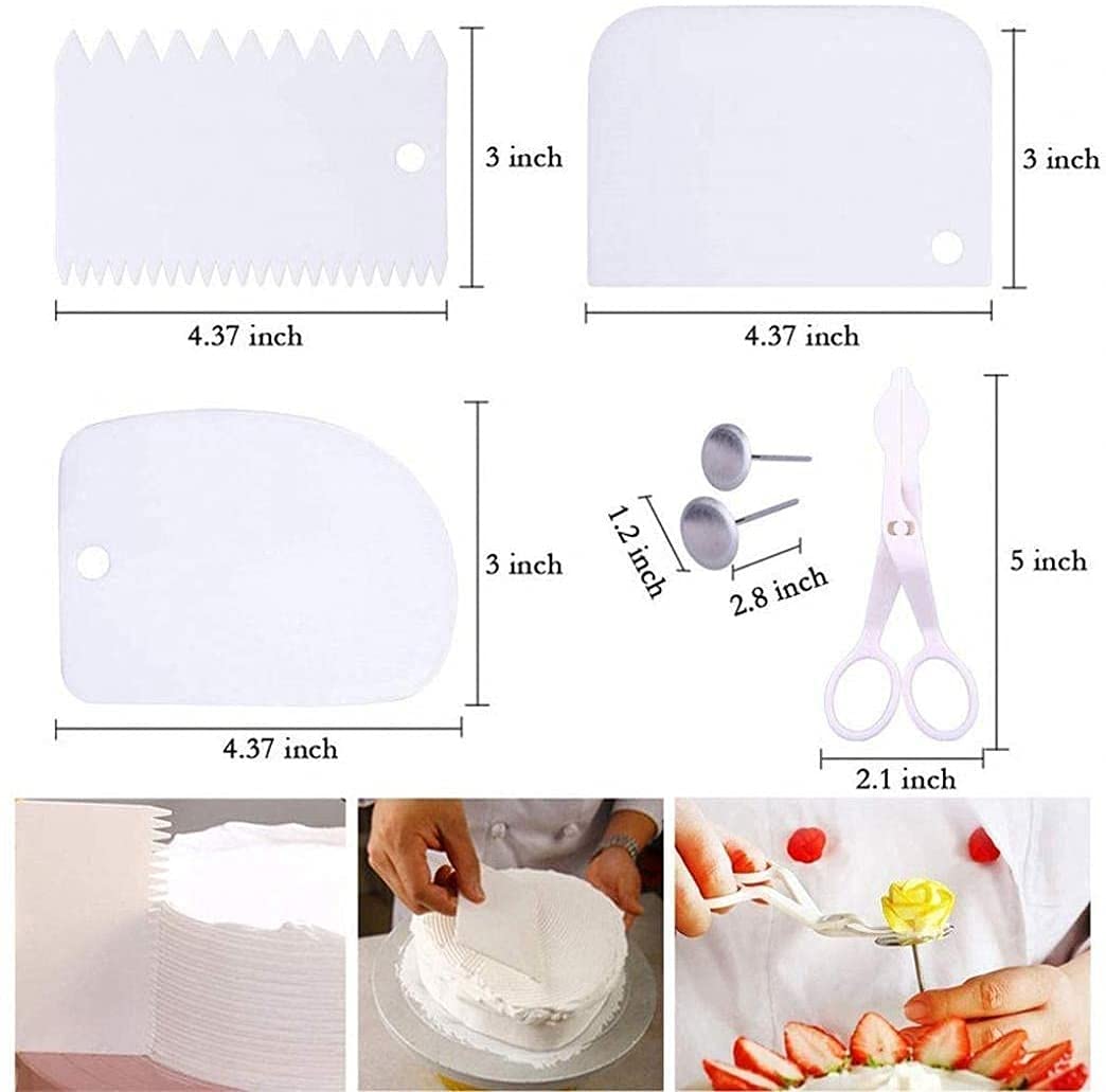 Juego de tocadiscos para tartas de 21 piezas, suministros de decoración para tartas, materiales respetuosos con el medio ambiente, ligeros y duraderos, fáciles de limpiar