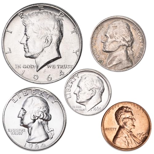 1964 Various Mint Marks Year Set Cent, Nickel, Dime, Quarter, Half Dollar Seller Circulated