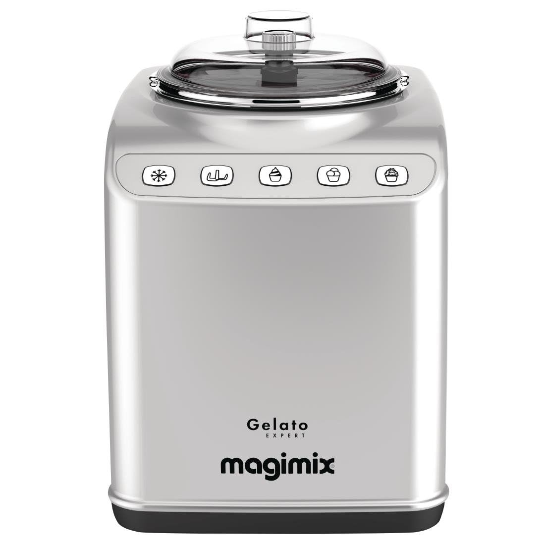 Nisbets PLC Magimix 11680 Gelato Expert in argento con 2 ciotole grandi in acciaio inox da 2 L e 3 programmi automatici con congelatore integrato, nero