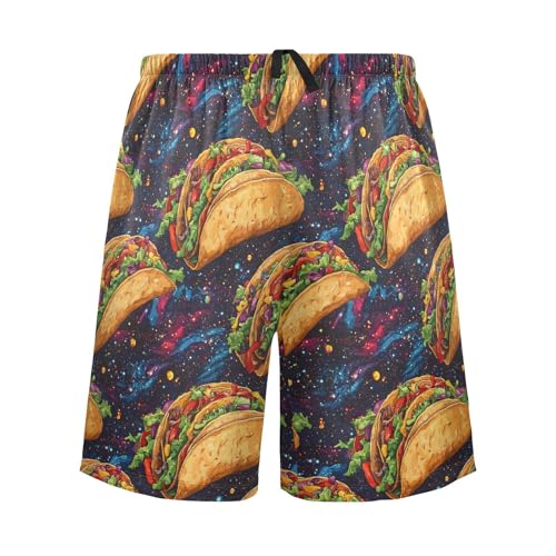 Universe Taco Men's Sleep Shorts Pajama Pants with Side Pockets Elastic Waistband Drawstring S