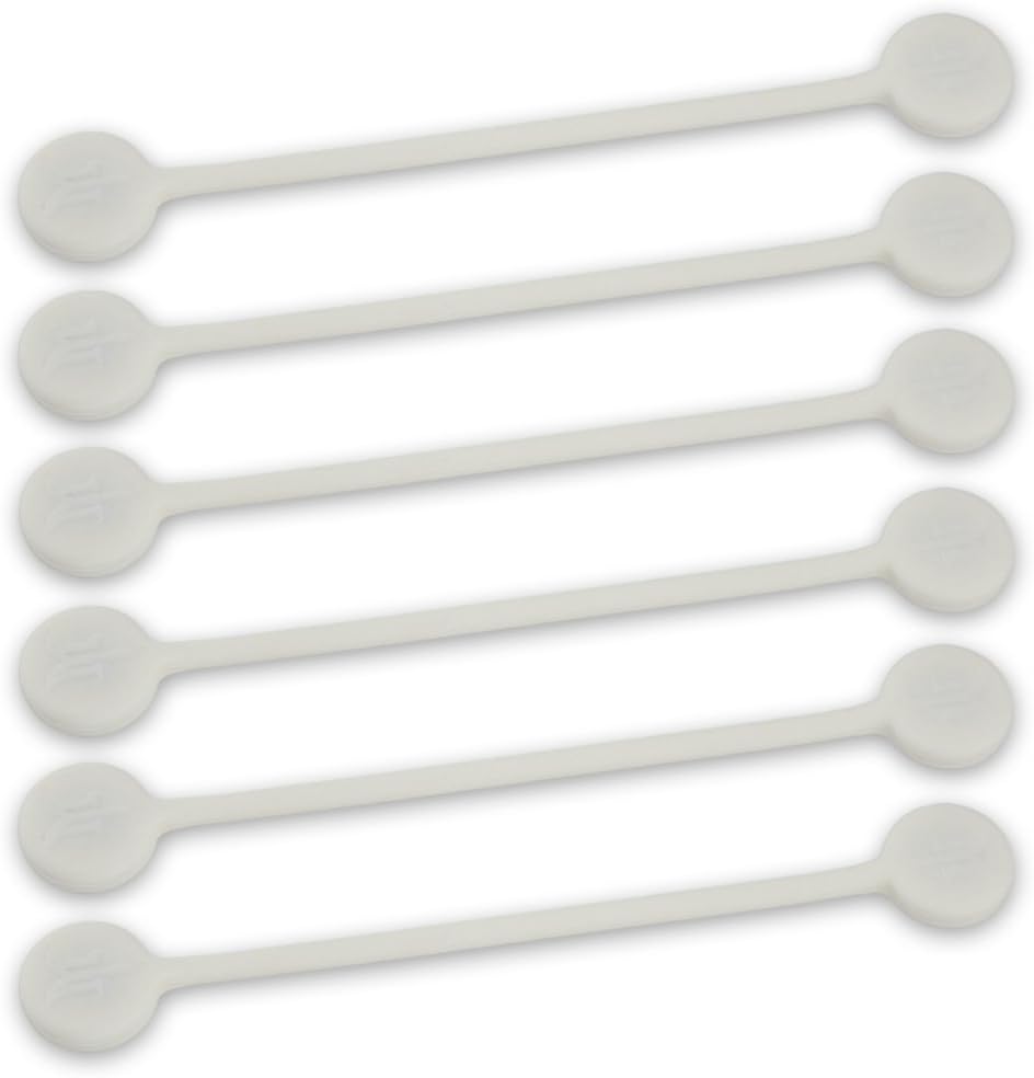 TwistieMag Strong Magnetic Twist Ties - The White Lies Collection - Pure White 6 Pack - Super Powerful Unique Solution for Cable Management, Hanging & Holding Stuff, Fidgeting, Or Just for Fun!
