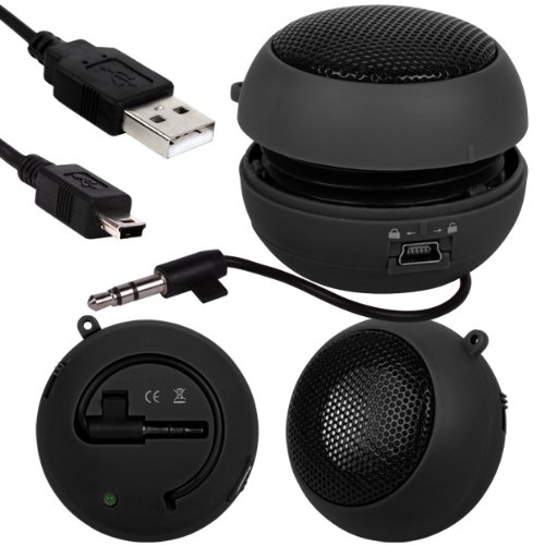 Shop4 Black Portable Mini Twist Speaker Pod for Apple iPod Classic