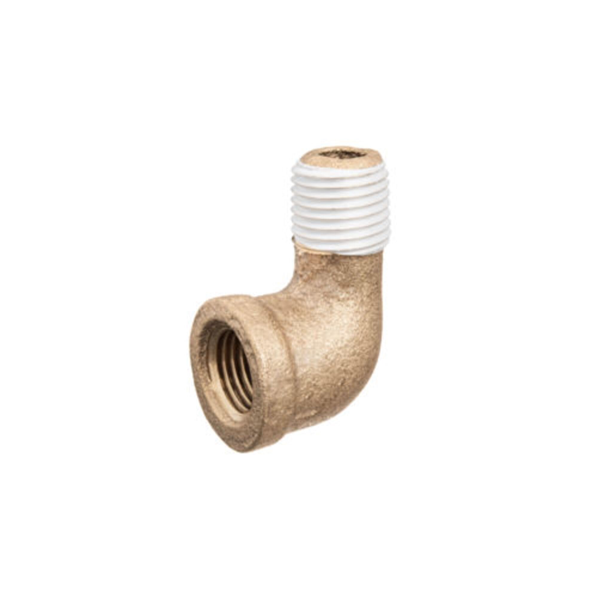 USA SEALING ZUSA-PF-10672 Brass Class 125 Pipe Fittings, Street Elbow 90 Degree Elbow with PTFE Thread Sealant, 1/8