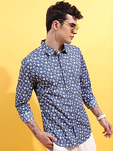 Image of KETCH Men Slim Fit Printed Full Sleeve Shirt