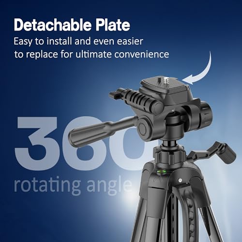 Tygot X2 Professional 60 Inch (150CM) Tripod for DSLR, Camera | Height: 5 Feet | Max Load: 5kg | Portable Lightweight ABS+Metal Tripod | 360° Ball Head | Carry Bag (Black) - Image 4