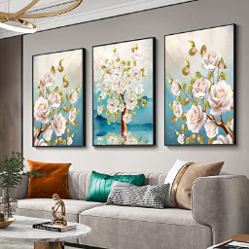 Peintures Abstrait Fleurs pour habiller un grand mur vide de salon