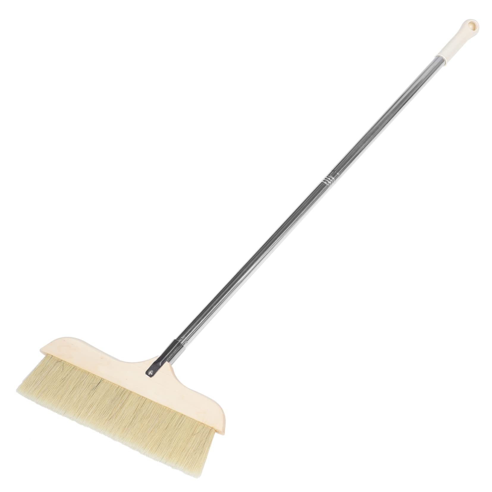 Escoba para Limpieza de Pisos y Cerdas Suaves de Barrer Ligera con Mango Largo de Acero Inoxidable con Diseño Agujero para Almacenamiento en Cocina y Hogar