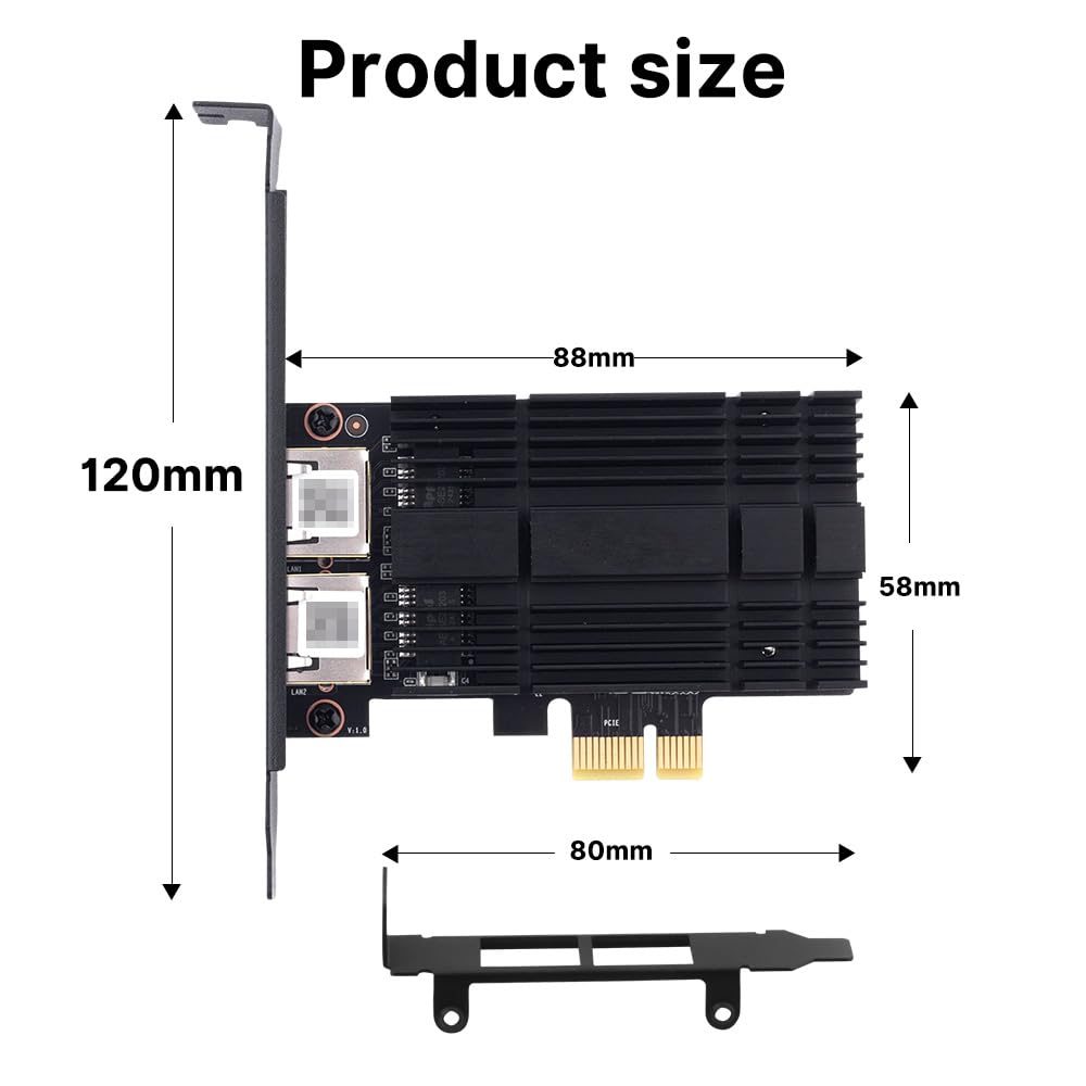 Adattatore di rete Ethernet PCIe a doppia porta da 2,5 G a scheda LAN WiFi RJ45 da 2,5 Gigabit, compatibile con Intel I226 2500 Mbps per Windows/Mac OS
